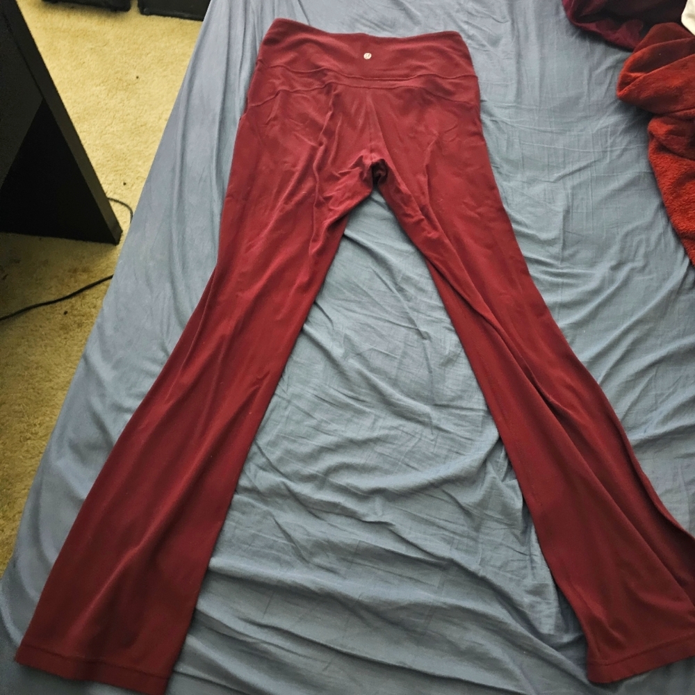 Size 12 Lululemon Nulu High Rise Flare Garnet Pants